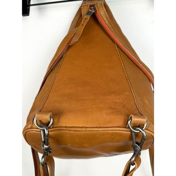 The Sak Leather Convertible Backpack Sling Bag Tan Brown Zip Closure Boho Purse - Picture 8 of 16